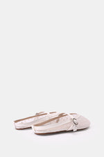 WHITE POLKA MESH MULE