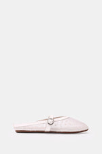 WHITE POLKA MESH MULE