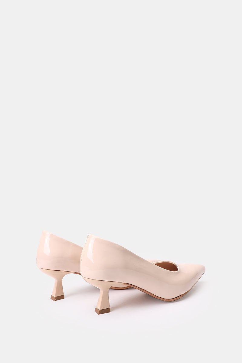 POINTED TOE BEIGE VERNE KITTEN HEELS