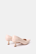 POINTED TOE BEIGE VERNE KITTEN HEELS