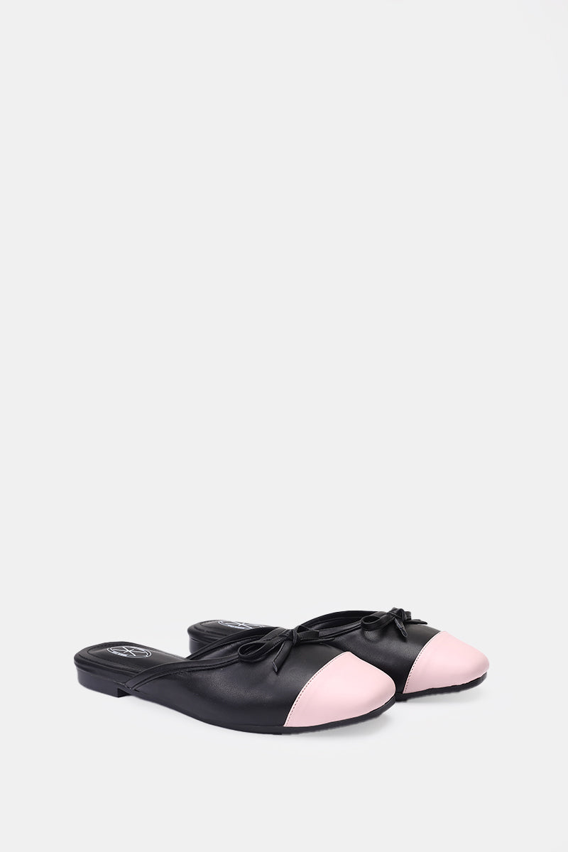 PINK CAP-TOE BALLET MULE
