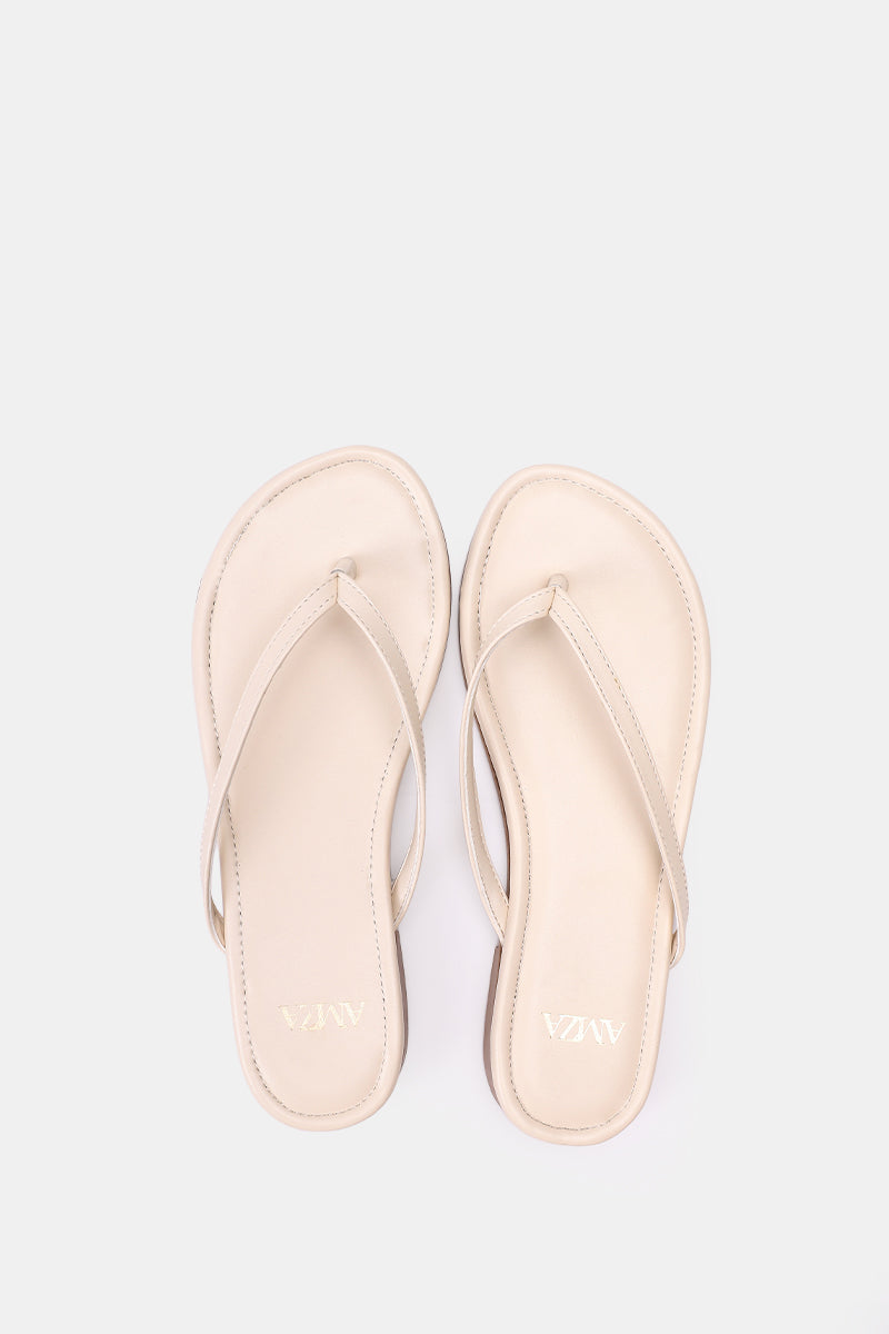 BEIGE THONG FLAT SANDAL