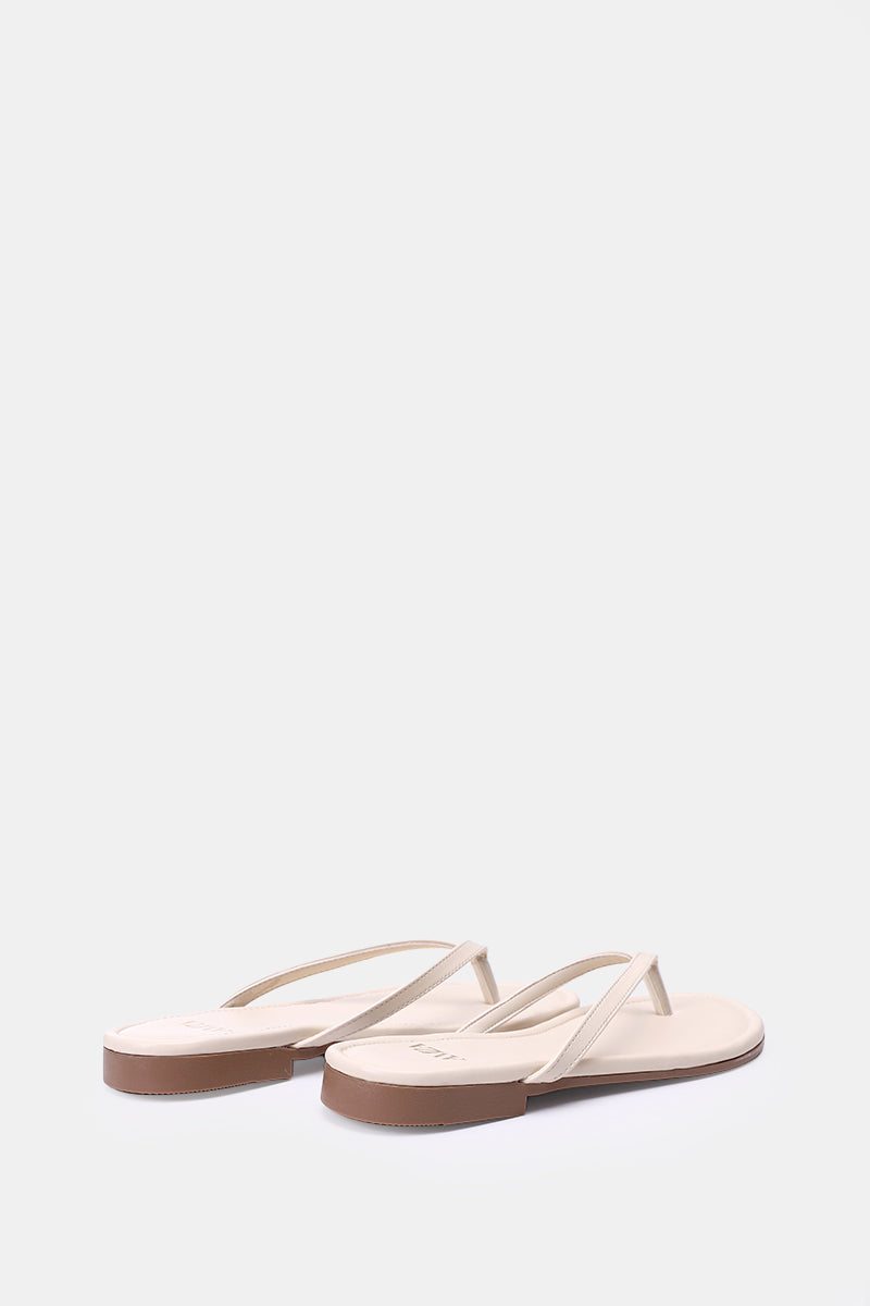 BEIGE THONG FLAT SANDAL