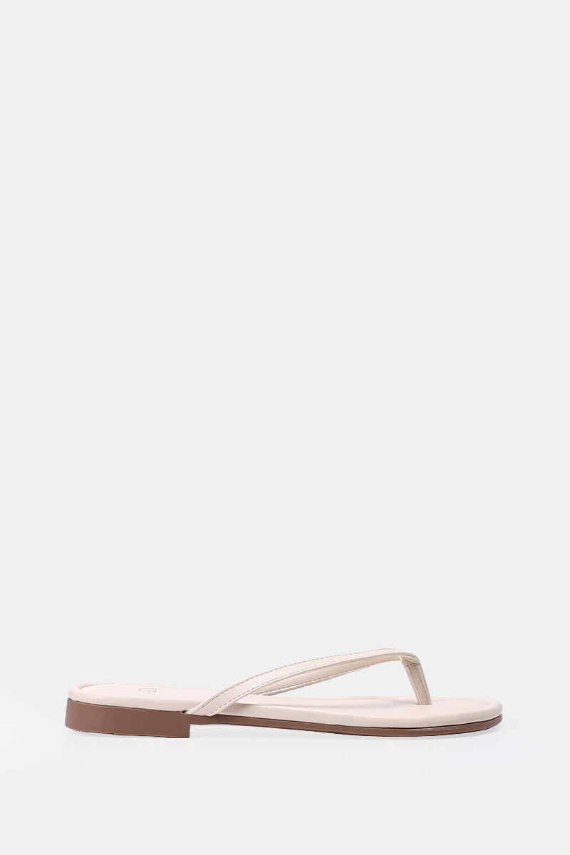 BEIGE THONG FLAT SANDAL