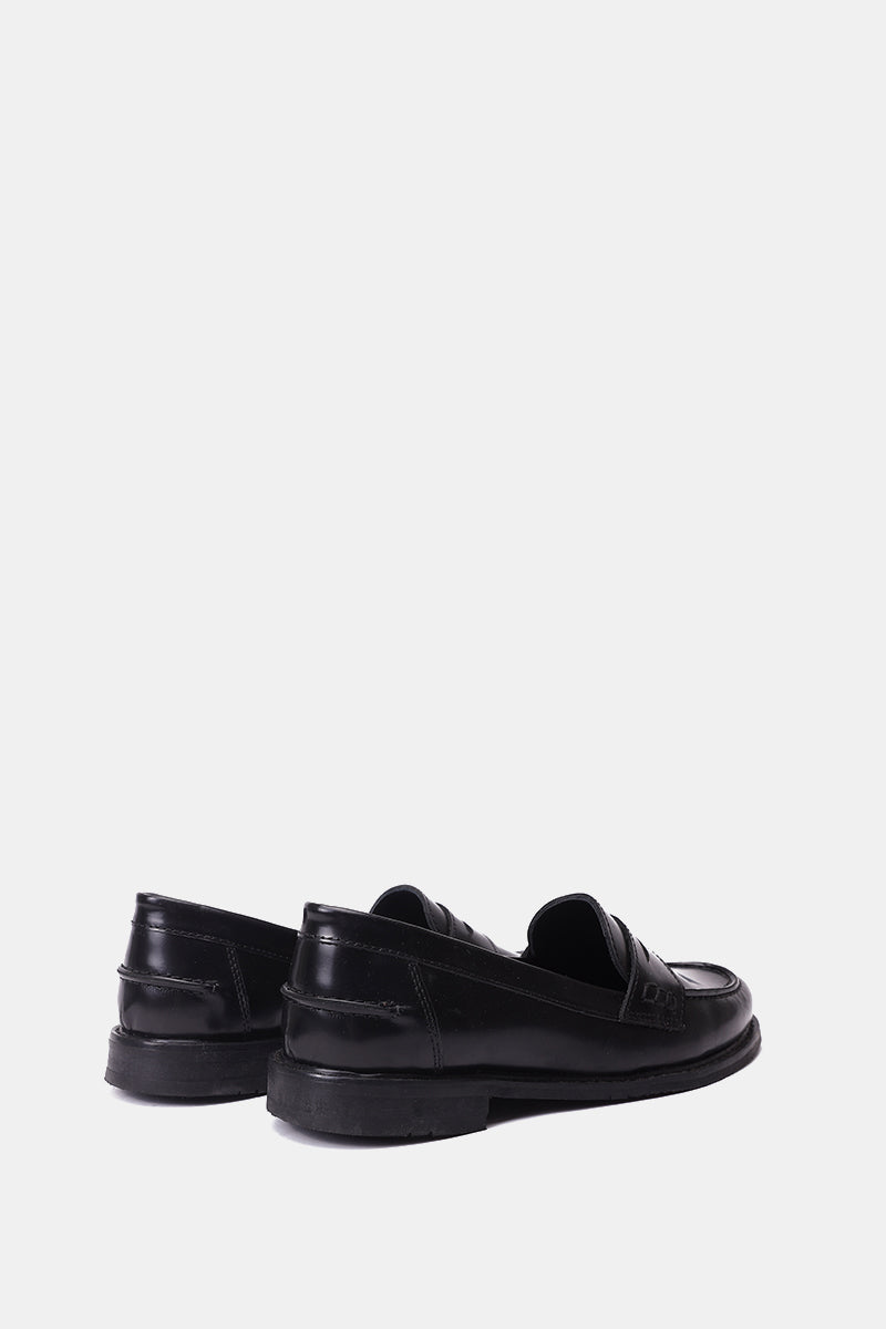 NAVY VERNE LEATHER PENNY LOAFERS