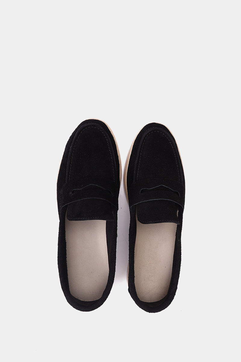 BLACK LEATHER TASSEL LOAFERS