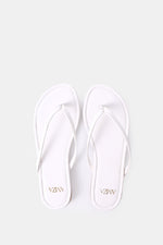 WHITE THONG FLAT SANDAL