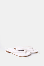 WHITE THONG FLAT SANDAL