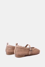 COFFEE BUCKLE BRAIDED WOVEN FLAT