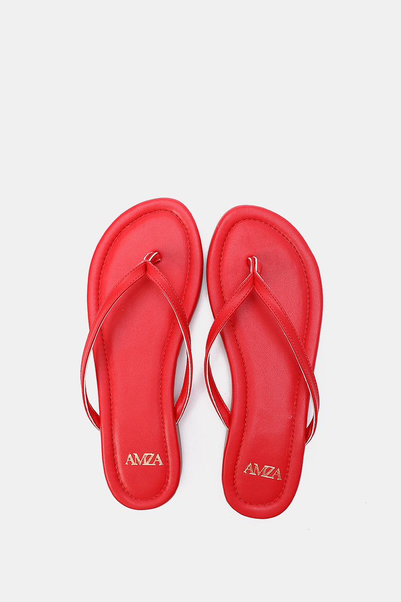 RED THONG FLAT SANDAL