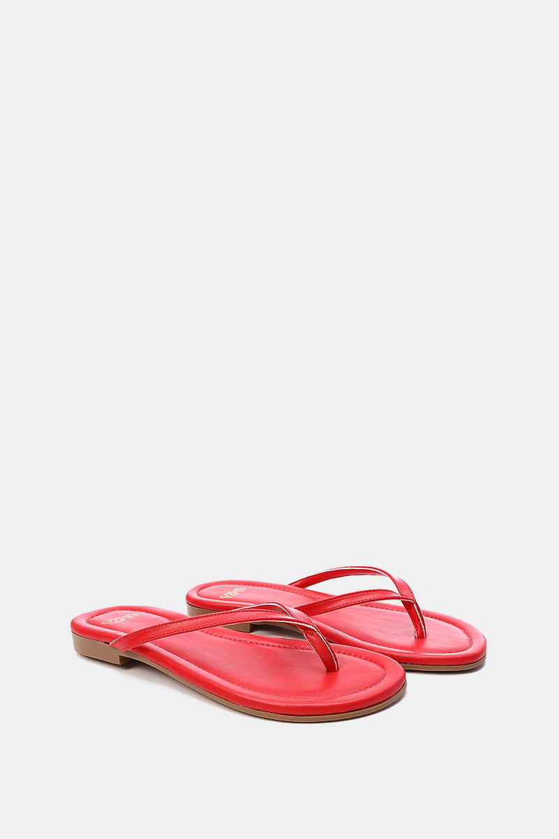 RED THONG FLAT SANDAL