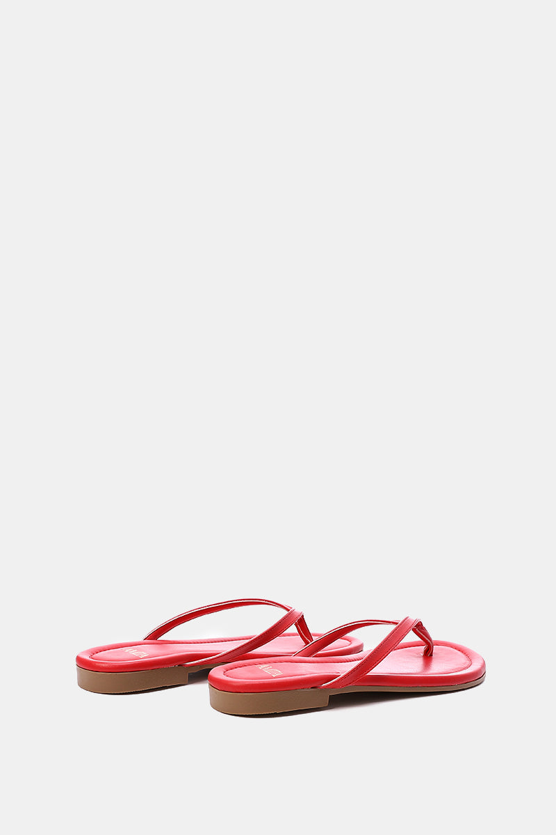 RED THONG FLAT SANDAL
