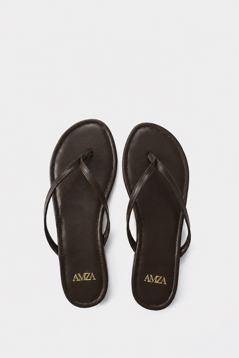 BROWN THONG FLAT SANDAL