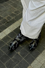 EMBROIDERED BLACK X WHITE COWBOY BOOTS