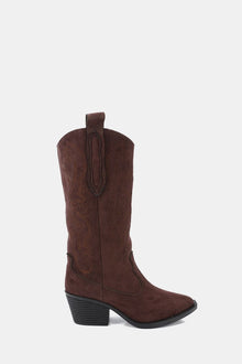BROWN EMBROIDERED COWBOY BOOTS