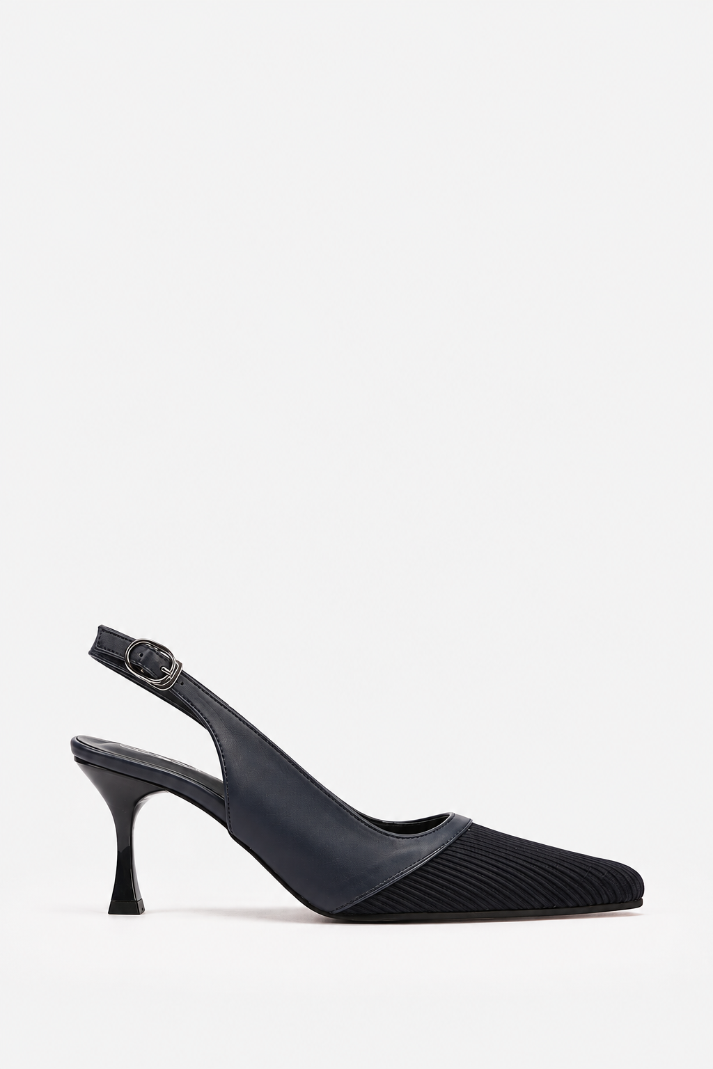 NAVY KNIT HEELS
