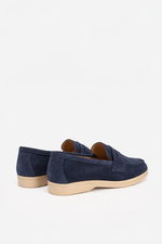 NAVY LEATHER TASSEL LOAFERS