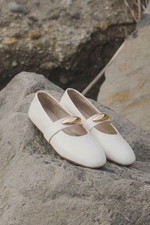GOLD BUCKLE OFF WHITE MARY JANE