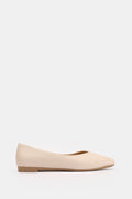 BEIGE FLAT LEATHER BALLET