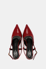 SLINGBACK BURGUNDY VERNE KITTEN HEELS