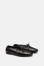 BLACK LACE UP BALLERINA
