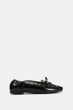 BLACK LACE UP BALLERINA