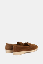 COFFEE LEATHER TASSEL LOAFERS