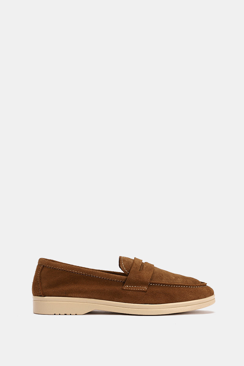 COFFEE LEATHER TASSEL LOAFERS