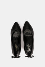 BLACK BOW LOW HEELS
