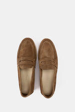 DARK BEIGE LEATHER TASSEL LOAFERS