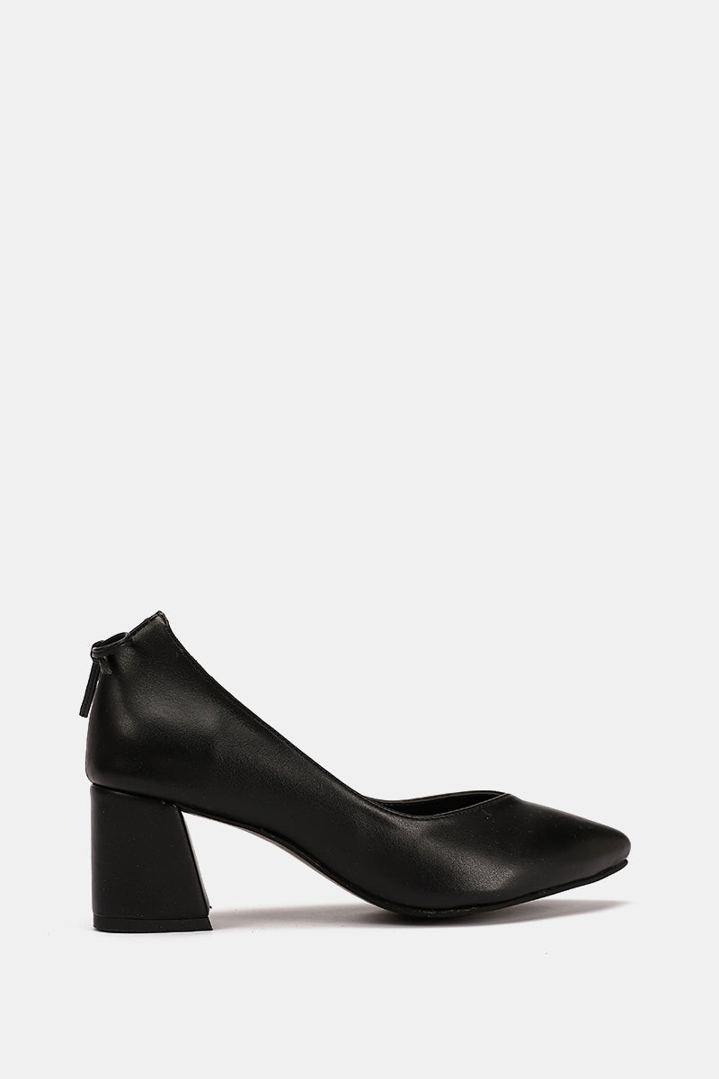 BLACK BOW LOW HEELS