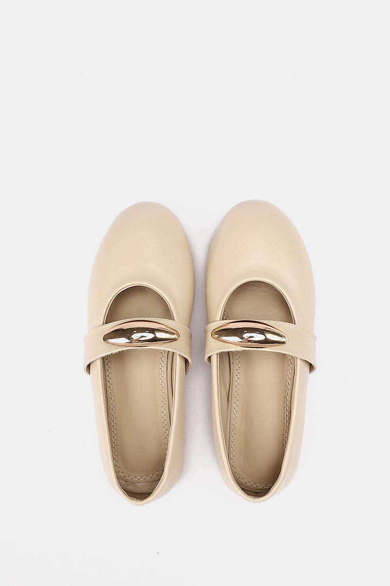 GOLD BUCKLE BEIGE MARY JANE