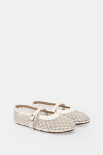 DIAMOND WHITE MESH BALLERINA