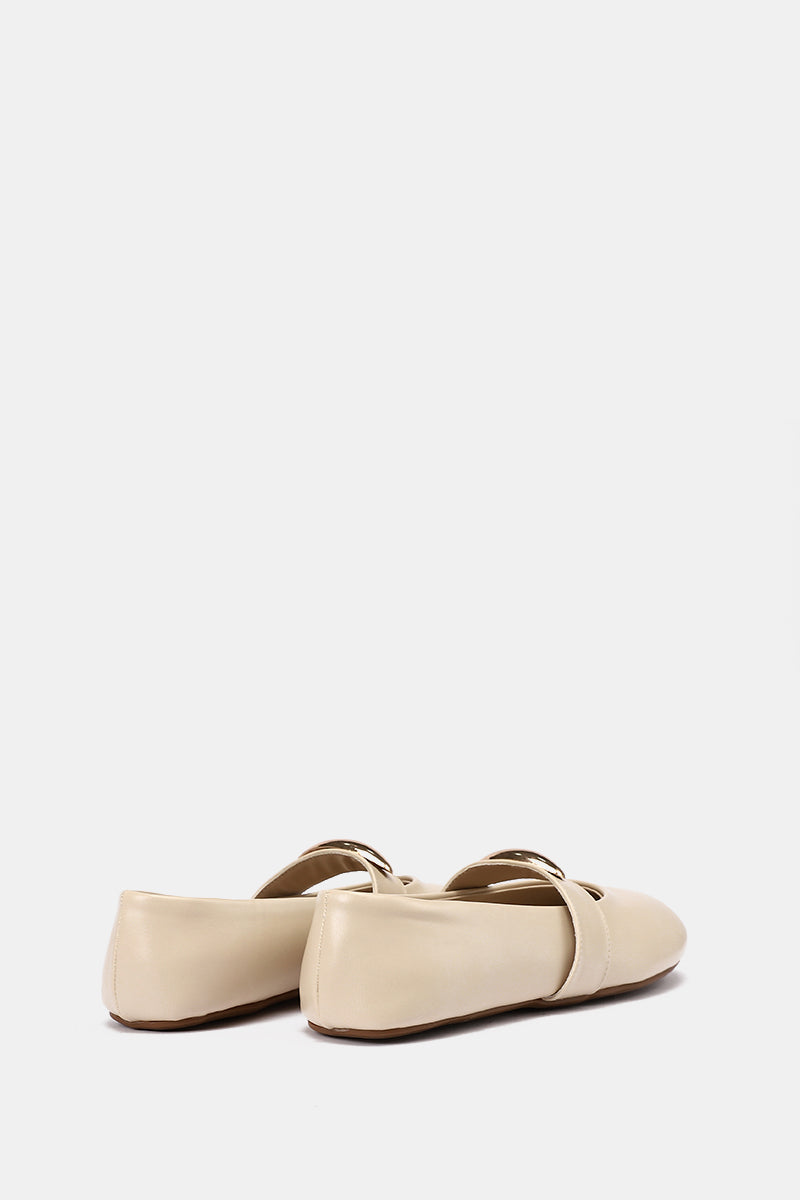 GOLD BUCKLE BEIGE MARY JANE