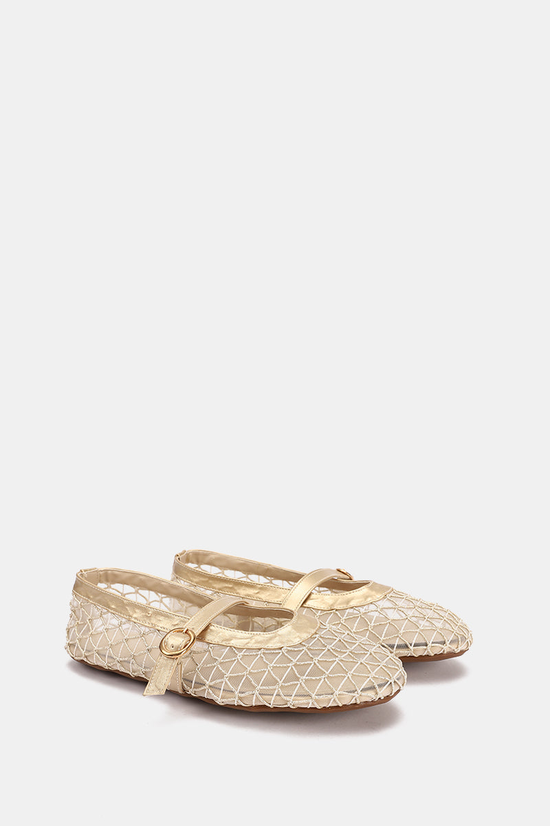 DIAMOND GOLD MESH BALLERINA