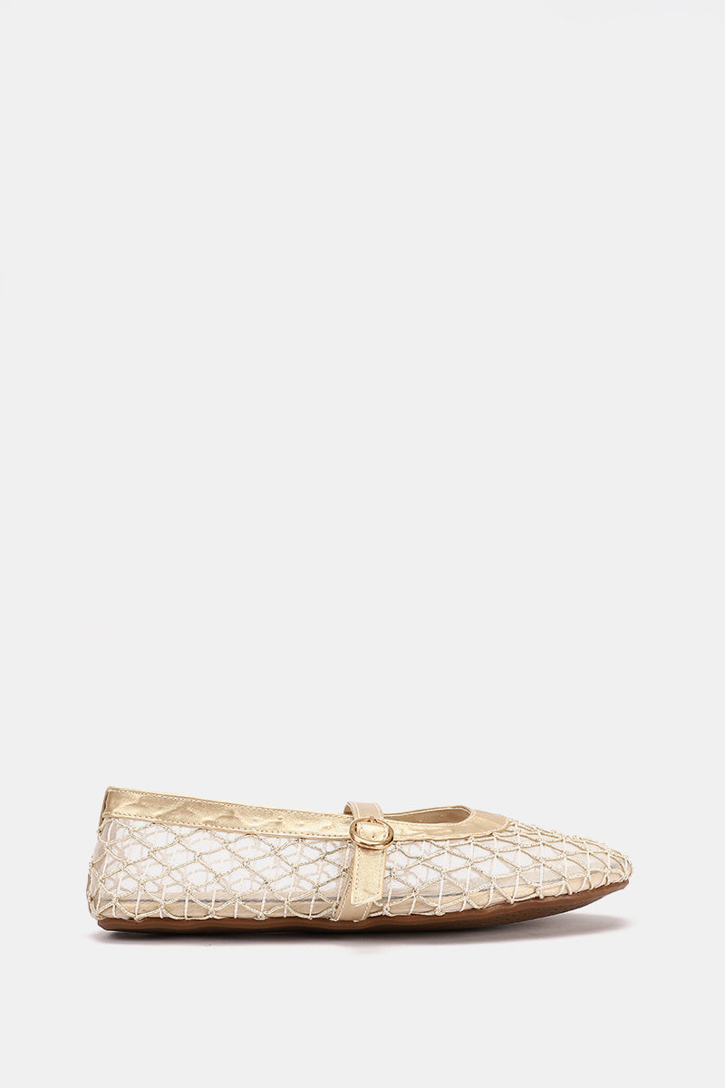 DIAMOND GOLD MESH BALLERINA