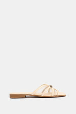 GOLD BUCKLE BEIGE SHEER SLIPPERS
