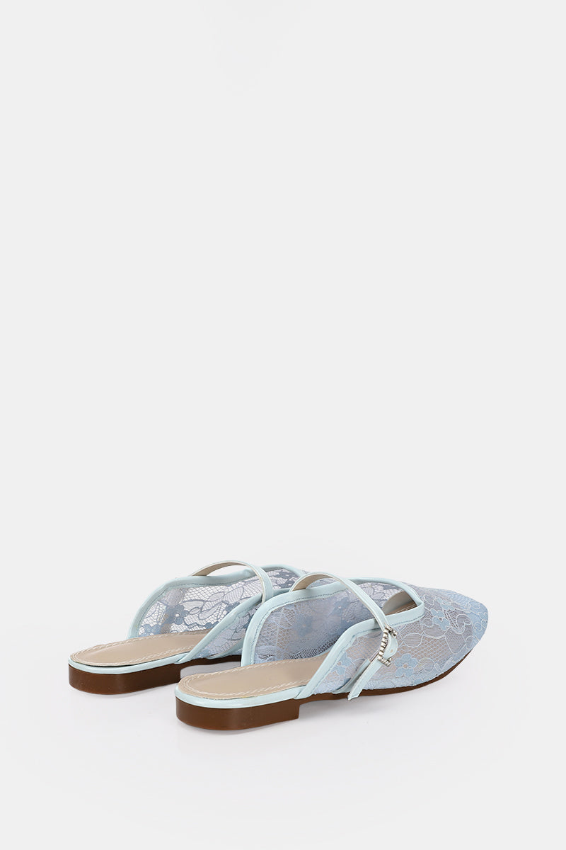 BLEU CIEL FLORAL MESH MULE