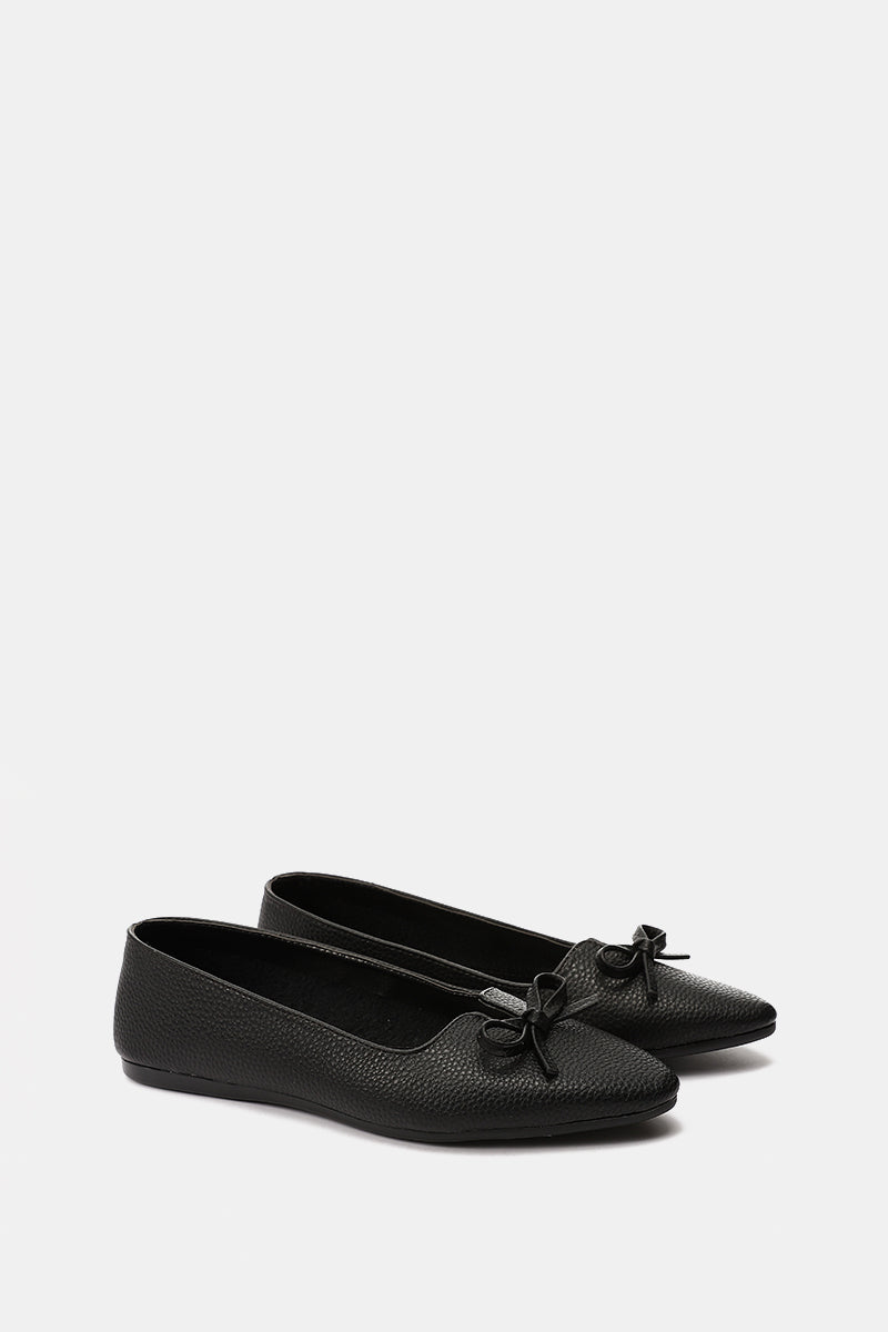 LEATHER KITTEN BLACK BALLERINA