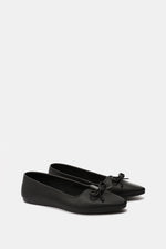 LEATHER KITTEN BLACK BALLERINA