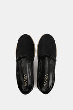 BLACK FLORAL MESH LOAFERS