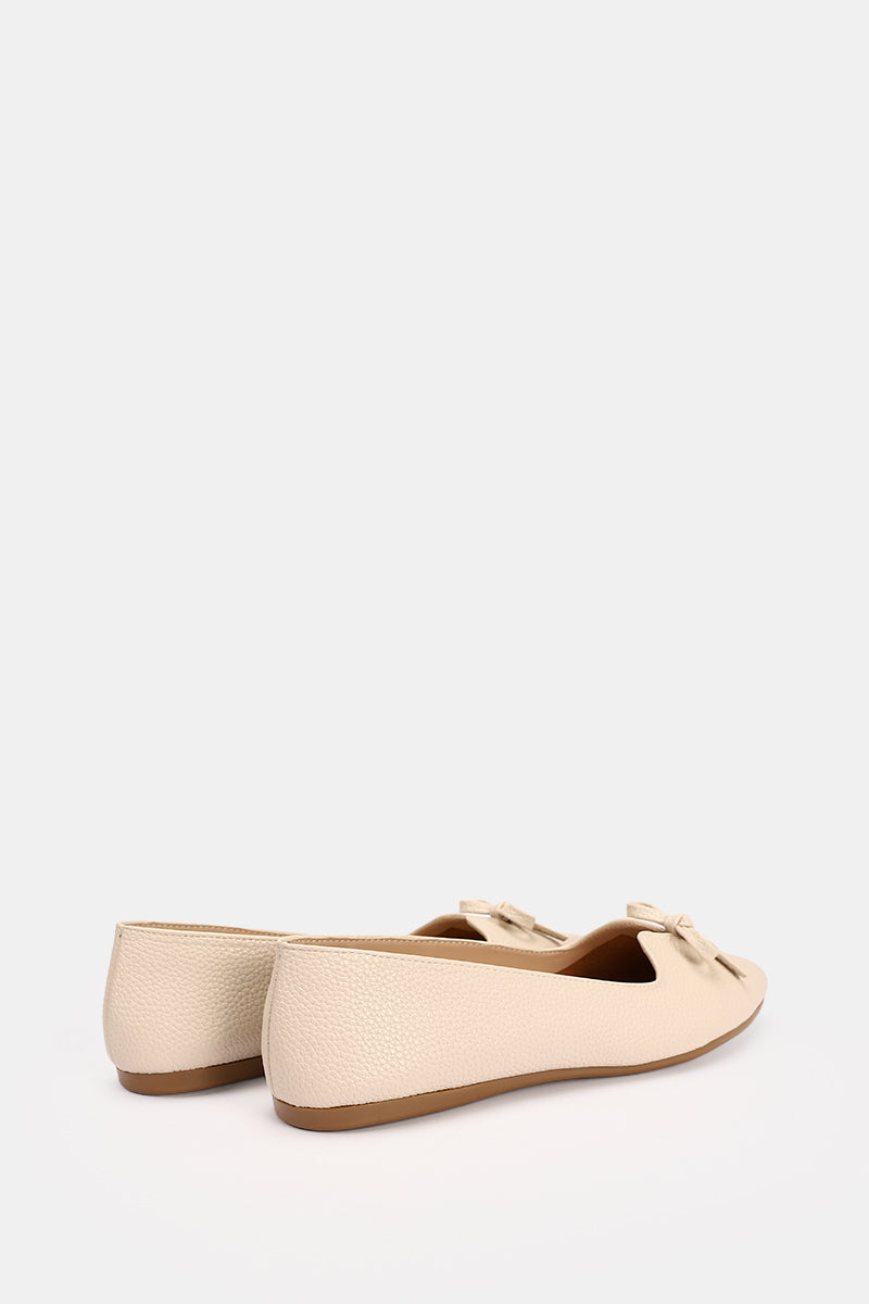 LEATHER KITTEN BEIGE BALLERINA