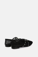 CROSS STRAP BLACK BALLERINA