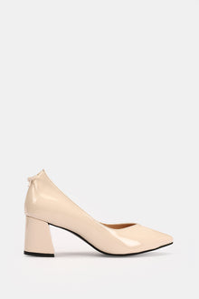 BEIGE VERNE BOW LOW HEELS