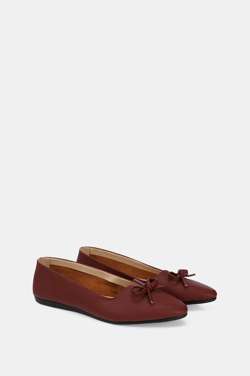 LEATHER KITTEN BORDEAUX BALLERINA