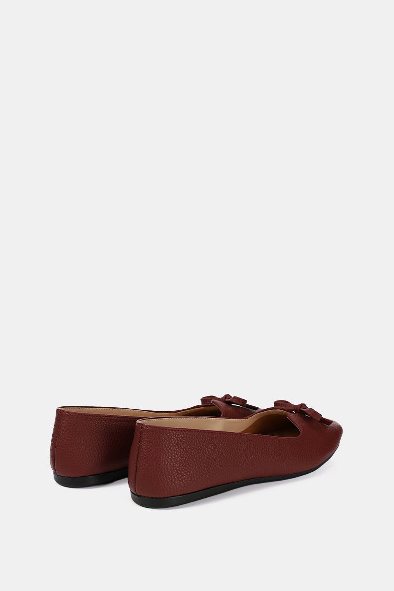 LEATHER KITTEN BORDEAUX BALLERINA