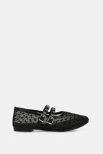 DOUBLE BUCKLE BLACK DOTTED FLAT