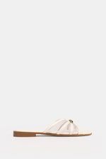 GOLD BUCKLE CREAMY SHEER SLIPPERS