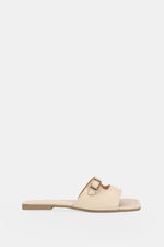LEATHER BEIGE CUSHIONED SLIPPER