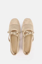 CROSS STRAP BEIGE BALLERINA